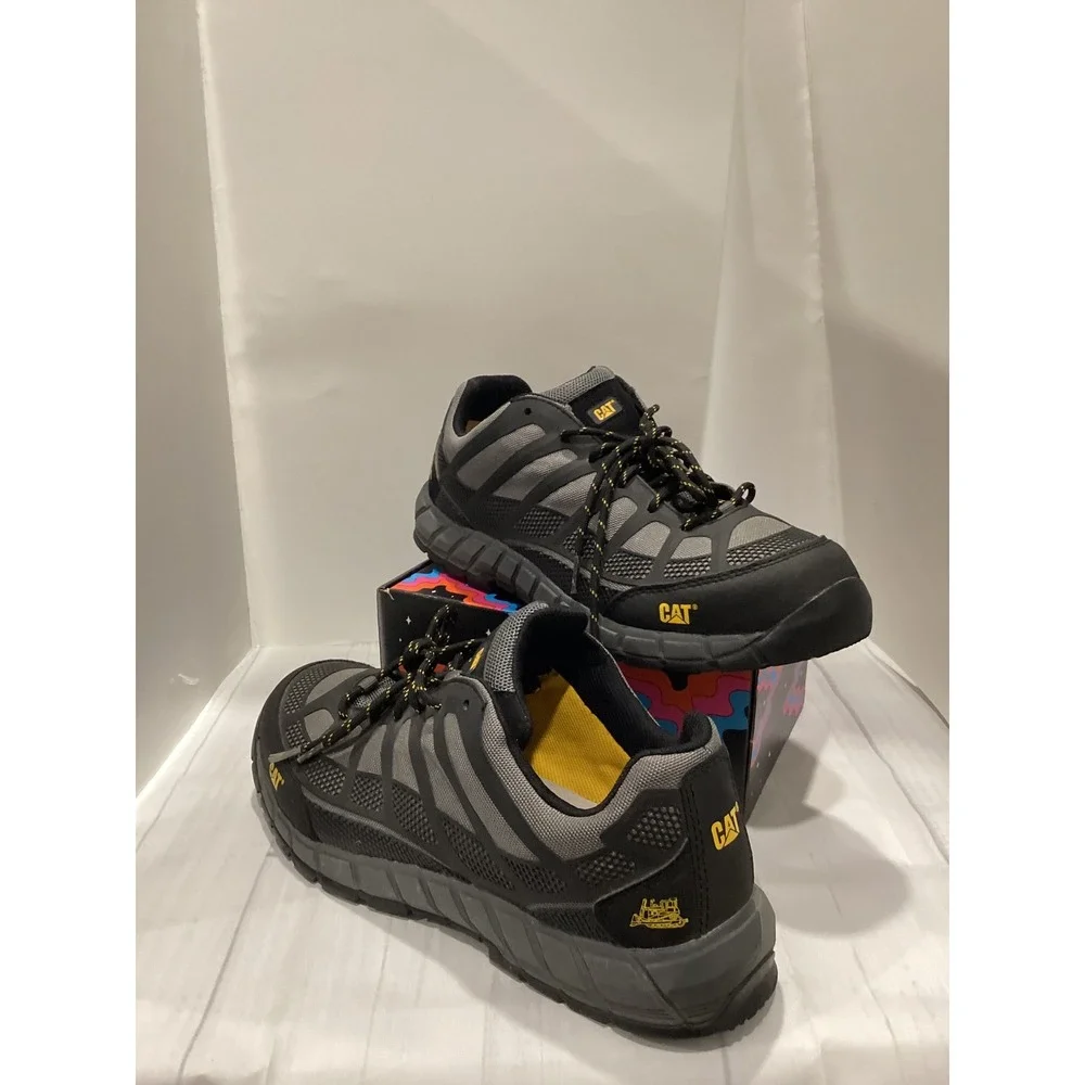 CAT Caterpillar Streamline Composite Toe Mens Work Shoes Black Grey Size 12